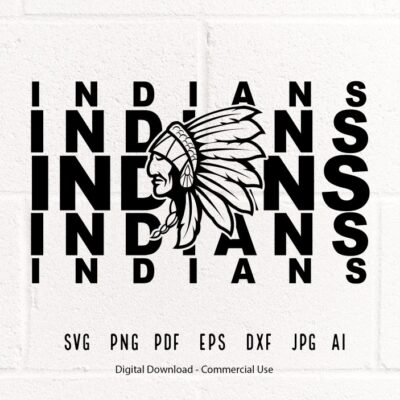 2091 Indians SVG PNG Indians Face svg Stacked Indians svg Indians Mascot svg Indians Cheer svg Indians Shirt svg Indians Sport svg