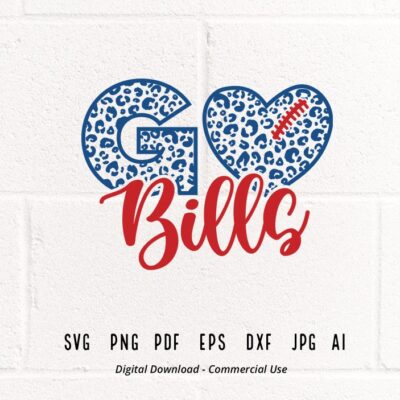 2092 Leopard Go Bills SVG Bills Mascot svg Bills svg Bills School Team svg Bills Cheer svg Bills Football svg Leopard Heart svg Cricut svg