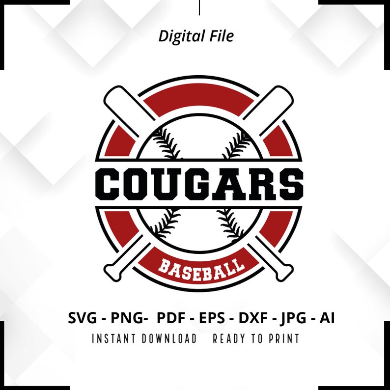 211 Cougars Baseball SVG PNG Cougars svg Baseball svg Cougars Shirt svg Cougars Cheer svg Cougars Mom svg Baseball Shirt svg Cricut