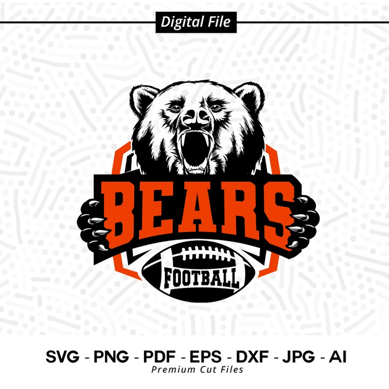 2127 Bears Football SVG PNG Bears Face svg Bears svg Bears Mascot svg Bears Cheer Bears Vibes School Spirit svg SVG for Shirts svg Cricut