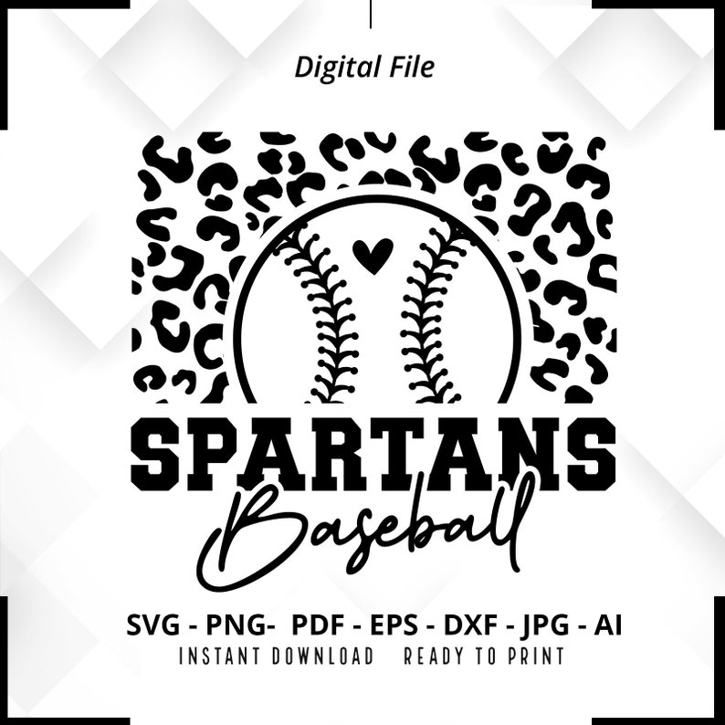 2136 Spartans Baseball SVG PNG Spartans svg Baseball svg Leopard svg Spartans Shirt svg Spartans Cheer svg Spartans Mom Baseball Shirt svg