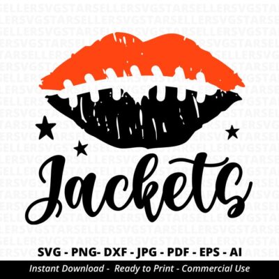 2148 Jackets Football Lips SVG Jackets svg Lips Football svg Jackets Cheer svg Jackets Mascot svg Cheerleader Mom Football Mom Cricut Silhouette