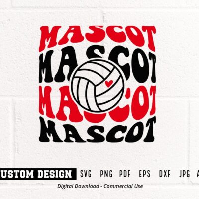 2155 Custom School Team Mascot svg Personalized Stacked Your Team Sublimation Volleyball Mascot Custom Mascot SVG for Cricut Custom Text