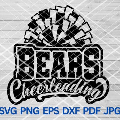 21570 Bears Cheerleading svg Bears Cheer svg Bears Cheer Pom Pom svg Bears svg Bears School Spirit Bears Mascot svg Cut Files Cricut Pom pom