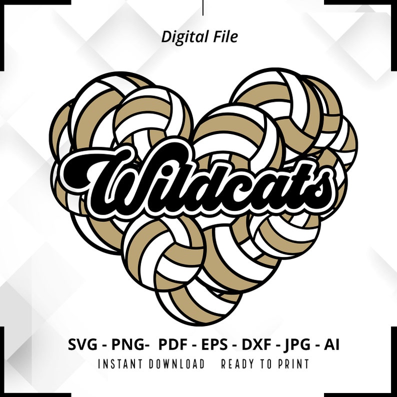 216 Wildcats Heart SVG PNG Wildcats svg Wildcats Volleyball svg Heart Designs Mascot Volleyball Mom svg Wildcats Cheer svg Wildcats Shirt svg