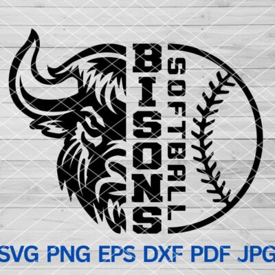 21612 High School Bisons Softball svg Bisons svg Bisons mascot svg Bison svg Cut Files Cricut Bisons School Spirit Bisons Cheer Mom svg