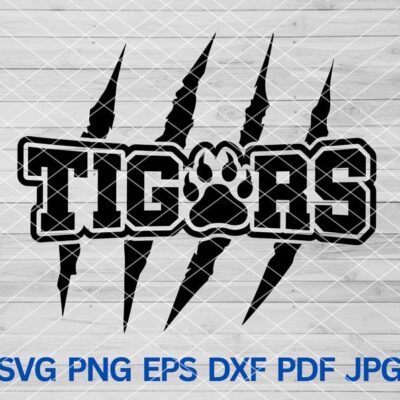 21619 Tigers svg Tigers Paw svg Tigers mascot svg High School Tigers Football Basketball Tigers School Spirit Cut file Tigers Cheer Mom Shirt