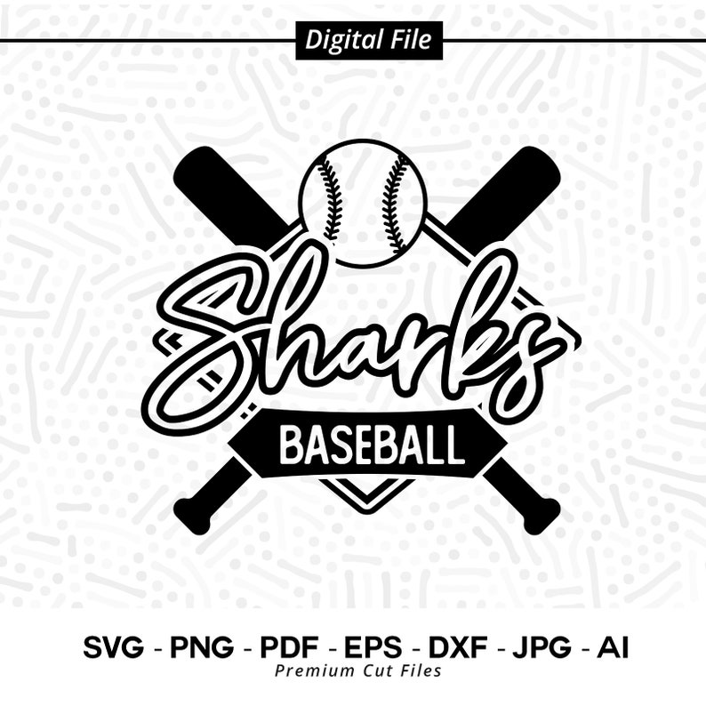 2162 Baseball SVG PNG Sharks Baseball svg Shark Baseball Shark Shark Softball svg Cricut Digital Download Sublimation Baseball Clipart