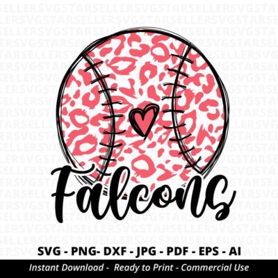 2163 Falcons SVG Falcons Baseball svg Leopard Falcons svg Falcons Heart svg Falcons Cheer svg Falcons Pride svg Baseball Mom svg Cricut