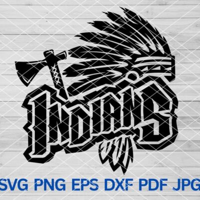 21633 Indians svg Indian Chief Headdress SVG Indians Chief svg Indians mascot svg Indians School Spirit Indians Pride Svg Indians Cheer svg