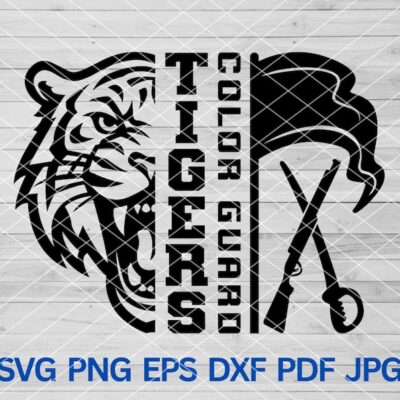 21661 Tigers Color Guard svg Tigers svg Tigers mascot svg Tigers School Spirit Tigers Pride Color Guard Mom shirt Tigers Flag Team svg