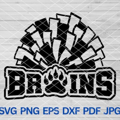 21666 Bruins Cheer svg Bruins Cheer Pom Pom svg Bruins svg Bruins School Spirit Bruins Mascot svg Bruins Cheerleading svg Paw svg