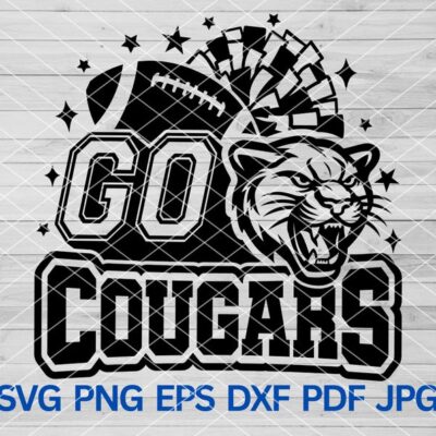 21681 Go Cougars svg Cougars Pride Cougars svg High School Cougars Sport Sublimation svg Cougars mascot svg Football and Cheer Mom Shirt svg