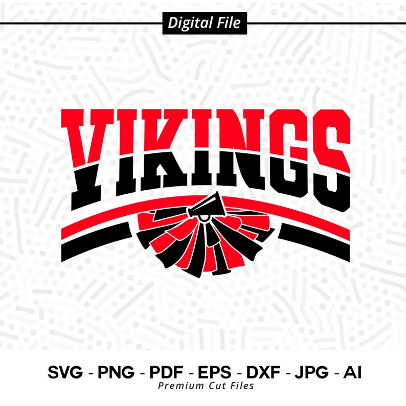 2169 Vikings Cheer SVG PNG Vikings Svg Viking Cheer Svg Vikings Vibes Vikings Shirt svg School Spirit svg Cheer Megaphone Vikings Pom pom