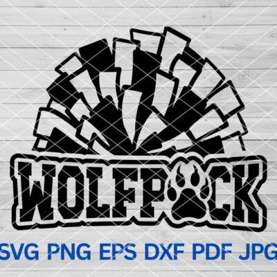 21731 Wolfpack Cheer svg Wolfpack Pride svg Wolfpack svg Wolfpack Cheer Cut file for Cricut Wolfpack Mascot svg Wolfpack Cheerleading pom pom