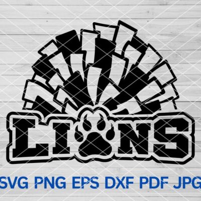 21734 Lions Cheer svg Lions School Spirit Lions svg Lions Mascot svg Lions Cheer Mom svg Lions Pride svg Lions Cheerleading Lions Paw svg