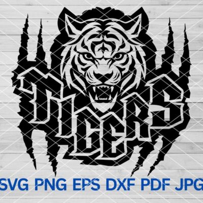 21787 Tigers Mascot svg Cut Files Cricut Tigers SVG High School Tigers Football Basketball Soccer Cheer SVG Tigers School Spirit Tiger Mom svg