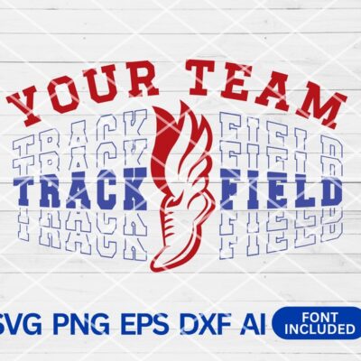 21823 Custom Track Field Team Template svg Track Shoe svg Mascot Template svg Track and Field Team svg Files For Cricut Svg for Personalized