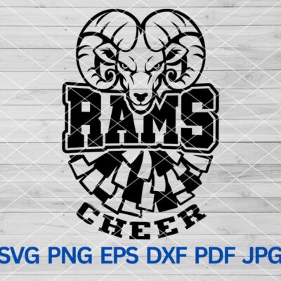 21863 Rams Cheer svg Ram Svg Rams svg Rams Cheerleading svg Cut Files Cricut Rams school svg sports Rams mascot svg Rams Pride Pom Pom svg