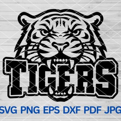 21864 Tiger SVG Tigers Svg High School Tigers Football Basketball Soccer Cheer SVG Tigers School Spirit svg Tigers Mascot svg Cut Files Cricut