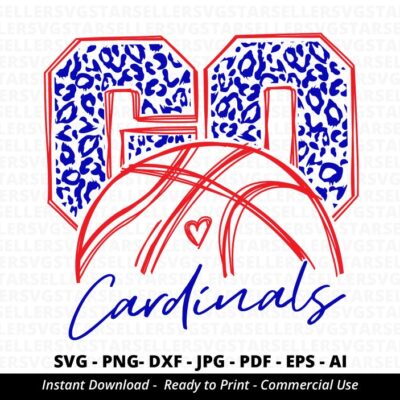 2187 Go Cardinals Basketball SVG Leopard Go Cardinals svg Basketball Mom svg Cardinals Mascot svg School Spirit Cardinals Cheer Cricut Silhouette