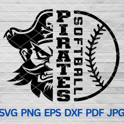 21881 High School Pirates Softball svg Pirates svg Pirates mascot svg Pirates svg Cut Files Cricut Pirates Team Spirit Pirates Cheer svg