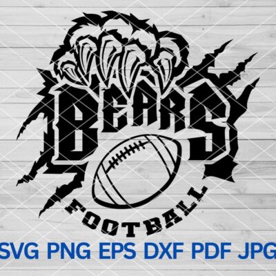 21887 High School Bears Football svg Bear Claw Marks Bears svg Bears Pride Bears School Spirit Bears Mascot svg Bears Cheer Bear Paw svg