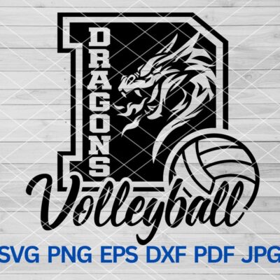 21894 High School Dragons Volleyball svg Dragons in D Letter Dragons svg Dragons mascot svg Dragon School Spirit Dragons Cheer Dragons Pride