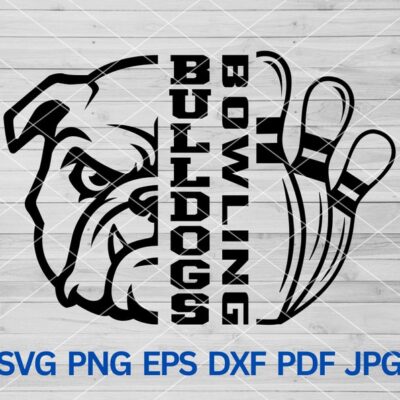 22034 Bulldogs Bowling svg Bulldogs Bowling svg Cut file for Cricut Bulldogs School spirit Bulldogs Mascot svg Bulldogs Pride Bowling Pin svg