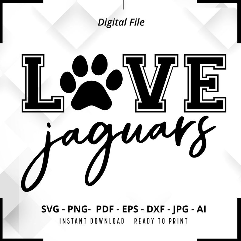 2207 Love Jaguars SVG PNG Jaguars Paw svg Jaguars Mascot svg Jaguars Cheer svg Retro Jaguars svg Jaguars Sport svg Jaguars Shirt svg