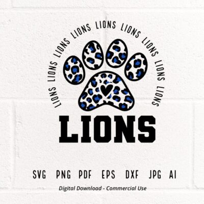 2208 Lions SVG PNG Lions Paw svg Leopards Paw svg Leopard svg Lions Mascot svg Lions Cheer svg Lions Vibes svg School Spirit svg Lions Sport