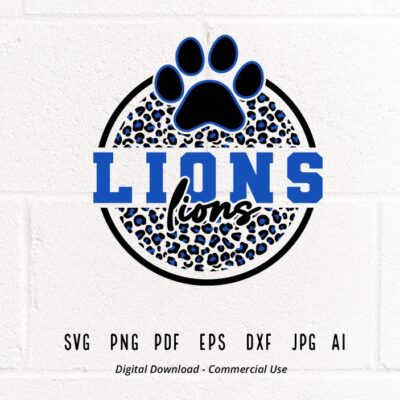 2209 Lions Paw SVG PNG Lions svg Leopard Lions Paw svg Lions Cheer svg Lions Mascot svg Lions Mom svg Football Mama Lions Vibes svg Cricut