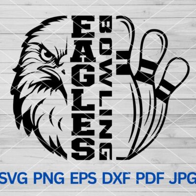 22092 Eagles Bowling svg Eagle Hawk Bird svg Eagles mascot svg Eagles Bowling svg Cut Files Cricut Eagles Cheer Eagles svg Bowling Pins svg