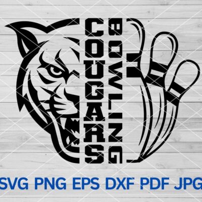 22096 Cougars Bowling svg Cougars mascot svg Cougars Bowling svg Cut Files Cricut Cougars Team Spirit Cougars Cheer svg Bowling Pin svg