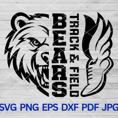 22127 Bears Track Field svg Bears svg Bears Track and Field svg Bears School Spirit Bears Mascot svg Bears Track Team svg Track Shoe svg