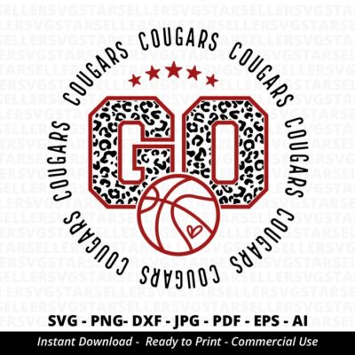 2217 Go Cougars Basketball SVG PNG Cougars svg Leopard Go Cougars Cougars Shirt svg Cougars Basketball svg Cougars Mom svg Cougars PNG Cricut