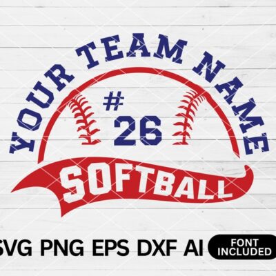 22181 Softball Team Template svg Softball svg Mascot Template svg Softball Team svg Softball svg Files For Cricut Svg for Shirts Personalized