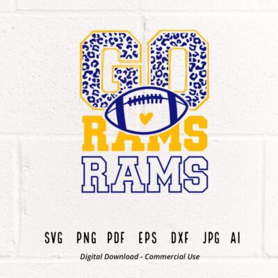 2219 Leopard Go Rams SVG PNG Go Rams svg Rams Mascot svg Rams svg Rams School Team svg School Spirit svg Rams Football svg Cricut svg