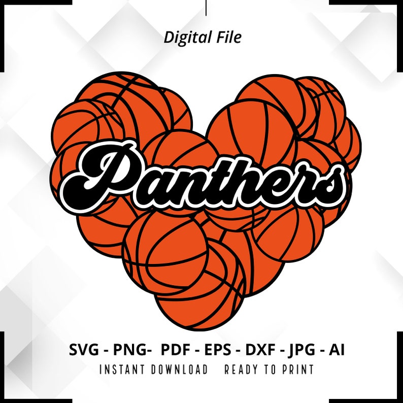 222 Panthers Heart SVG PNG Panthers svg Panthers Basketball svg Heart Designs Mascot Basketball Mom svg Panthers Cheer svg Panthers Shirt svg