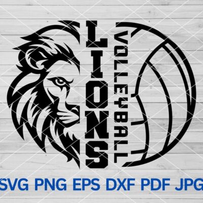 22209 High School Lions Volleyball svg Lion School Spirit Lions svg Lion svg Lions Mascot svg Lions Volleyball Mom svg Lions Cheer Pride