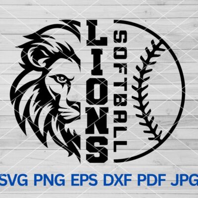 22210 High School Lions Softball svg Lion School Spirit Lions svg Lion svg Lions Mascot svg Lions Softball Mom svg Lions Cheer Pride svg