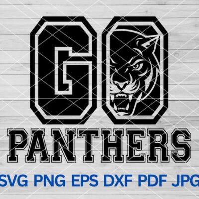 22277 Go Panthers svg Panther svg High School Panthers Sport Sublimation svg Panthers Team Mascot Panther Mascot svg Panthers school spirit