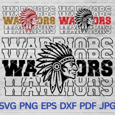 22393 Indian Chief Headdress SVG Warriors svg Warrior svg Warrior mascot svg School Spirit Sport School Pride Svg Indian svg Indians svg