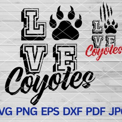 22402 Coyotes love svg Love Coyotes svg Coyotes scratches svg Coyotes svg Coyotes mascot svg School Pride Coyotes claws svg Coyotes paw svg