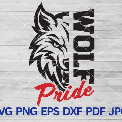 22424 Wolf Pride svg Wolf Svg Wolves svg Wolf Cut file for Cricut Wolf Mascot svg High School Wolves Football baseball school spirit svg