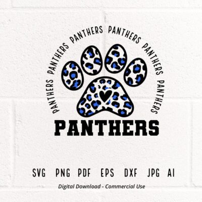 2247 Panthers SVG PNG Panthers Paw svg Leopards Paw svg Leopard svg Panthers Mascot svg Panthers Cheer svg Panthers Vibes svg School Spirit