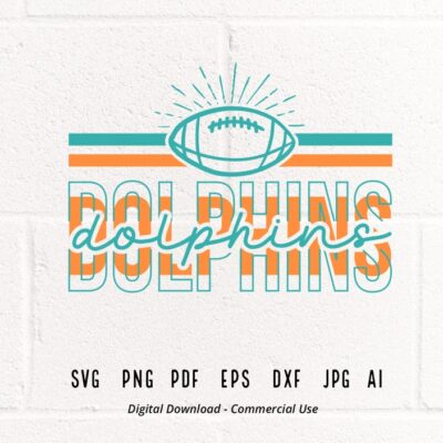 2251 Dolphin Football svg Dolphin Dolphins Football svg png Sublimation Football Clipart SVG for Shirts SVG for Cricut Football Mom Shirt