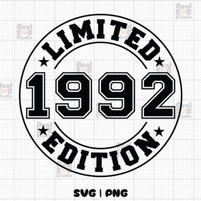 22548 Limited Edition 1992 SVG PNG Birthday Svg Est 1992 Shirt Svg Birthday Png 1992 Svg 1992 Png 32nd Birthday Svg 1992 Cut Files