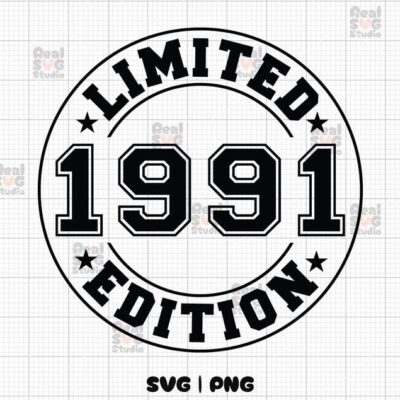 22621 Limited Edition 1991 SVG PNG Birthday Svg Est 1991 Shirt Svg Birthday Png 1991 Svg 1991 Png 33rd Birthday Svg 1991 Cut Files