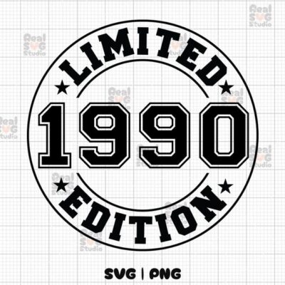 22622 Limited Edition 1990 SVG PNG Birthday Svg Est 1990 Shirt Svg Birthday Png 1990 Svg 1990 Png 34th Birthday Svg 1990 Cut Files